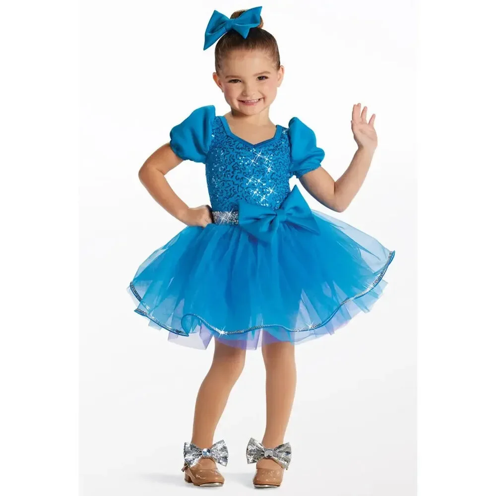 Pre-Owned Dance Costume Intermediate Child Blue Weissman 17168 Jazz Tap Musical
